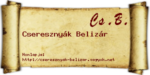 Cseresznyák Belizár névjegykártya